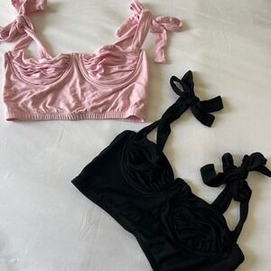 Adika Tie Strap Bustier Crop Tops